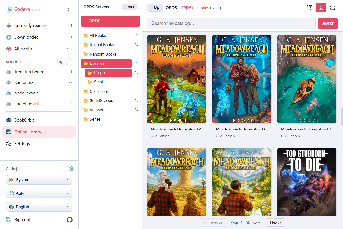 Online library OPDS browser